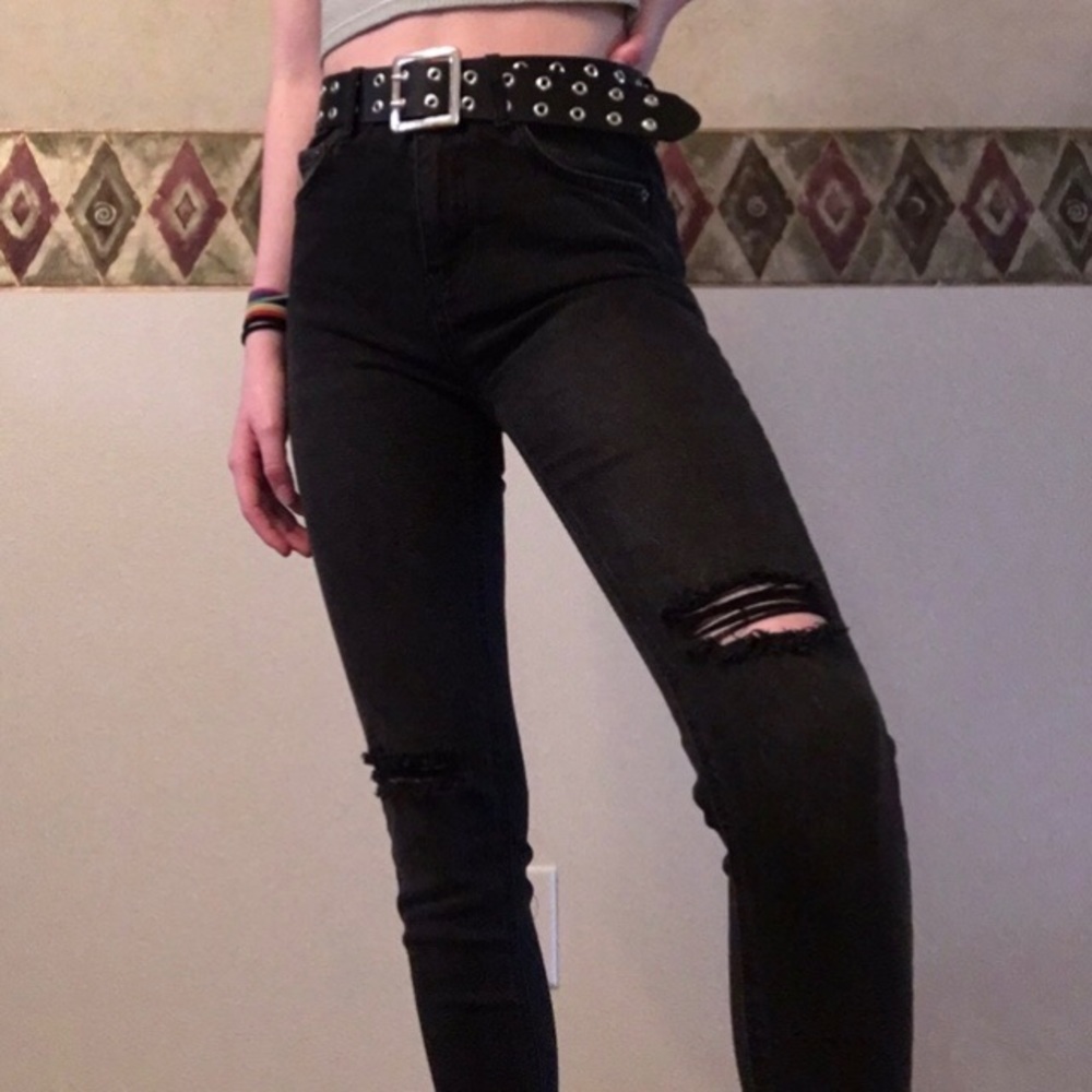 Black ripped jeans